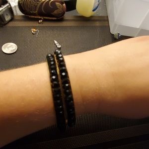 Black bead bangles